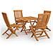 Set da Pranzo da Giardino 5 pz in Legno Massello di Teak - Foto miniatura 1