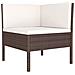 Set Divani Da Giardino 6 Pz Con Cuscini In Polyrattan Marrone - Foto miniatura 3