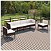 Set Divani Da Giardino 6 Pz Con Cuscini In Polyrattan Marrone - Foto miniatura 1