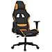 Sedia Da Gaming Con Poggiapiedi Nero E Arancione In Tessuto - Foto miniatura 1