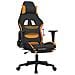 Sedia Da Gaming Con Poggiapiedi Nero E Arancione In Tessuto - Foto miniatura 9