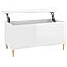 Tavolino Salotto Bianco Lucido 90x44,5x45 Cm Legno Multistrato - Foto miniatura 1