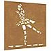 Decorazione Muro Giardino 55x55 Cm Ballerina In Acciaio Corten - Foto miniatura 2
