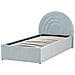 Letto Singolo Con Contenitore Velluto Azzurro 90 X 200 Cm Anet - Foto miniatura 6