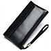 Portafoglio Lungo Di Lusso In Vera Pelle Per Donna Pochette Sottile Rfid Black - Foto miniatura 1
