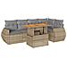 Set Divano Da Giardino 6 Pz Con Cuscini Beige In Polyrattan - Foto miniatura 2