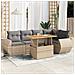 Set Divano Da Giardino 6 Pz Con Cuscini Beige In Polyrattan - Foto miniatura 1
