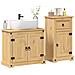 Set Mobili da Bagno 2 pz Corona in Legno Massello di Pino - Foto miniatura 1