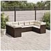 Set Divani Da Giardino 9pz Con Cuscini Marrone In Polyrattan - Foto miniatura 3