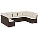 Set Divani Da Giardino 9pz Con Cuscini Marrone In Polyrattan - Foto miniatura 1