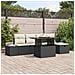 Set di divani da giardino 6 pezzi con cuscini neri in polyrattan - Foto miniatura 2