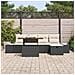 Set di divani da giardino 6 pezzi con cuscini neri in polyrattan - Foto miniatura 3