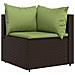 Set Mobili da Giardino 4 pz con Cuscini in Polyrattan Marrone - Foto miniatura 4