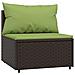 Set Mobili da Giardino 4 pz con Cuscini in Polyrattan Marrone - Foto miniatura 5