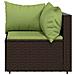 Set Mobili da Giardino 4 pz con Cuscini in Polyrattan Marrone - Foto miniatura 9