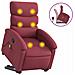Poltrona Alzapersona Massaggio Reclinabile Rosso Vino Tessuto - Foto miniatura 1