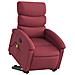 Poltrona Alzapersona Massaggio Reclinabile Rosso Vino Tessuto - Foto miniatura 3