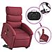 Poltrona Alzapersona Massaggio Reclinabile Rosso Vino Tessuto - Foto miniatura 6