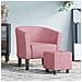 Poltrona Cabriolet con Poggiapiedi Rosa in Velluto - Foto miniatura 2