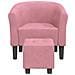 Poltrona Cabriolet con Poggiapiedi Rosa in Velluto - Foto miniatura 3