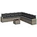 Set Divano da Giardino 10 pz con Cuscini Grigio in Polyrattan - Foto miniatura 1