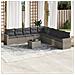 Set Divano da Giardino 10 pz con Cuscini Grigio in Polyrattan - Foto miniatura 2