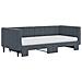 Divano Letto Estraibile Materassi Grigio Scuro 90x190cm Velluto - Foto miniatura 3
