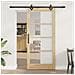 Porta scorrevole  con set di hardware 'ORKDAL'in legno massello e vetro, Porta interna  con vetro 'ORKDAL'93x202x4 cm in legno massello di pino - Foto miniatura 2
