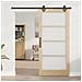 Porta scorrevole  con set di hardware 'ORKDAL'in legno massello e vetro, Porta interna  con vetro 'ORKDAL'93x202x4 cm in legno massello di pino - Foto miniatura 3