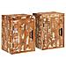 Comodino 2 pcs Marrone 35 x 33 x 48 cm Legno Solido Recuperato - Foto miniatura 1