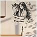 Adesivo Murale Dipinto A Mano Bellezza E Cavallo Farfalla - 60x60cm Decorazione Autoadesiva In Pvc - Foto miniatura 3