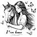 Adesivo Murale Dipinto A Mano Bellezza E Cavallo Farfalla - 60x60cm Decorazione Autoadesiva In Pvc - Foto miniatura 1