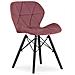 Sedia in velluto WAKO - Rosa scuro moderno con gambe nere x 4 - Foto miniatura 2