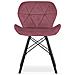 Sedia in velluto WAKO - Rosa scuro moderno con gambe nere x 4 - Foto miniatura 3
