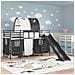 Struttura del letto loft per bambini Nero 99,5 x 190 cm Metallo - Foto miniatura 3