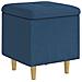 Pouf contenitore con cuscino Blu 40 x 40 x 45 cm Tessuto - Foto miniatura 1