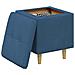 Pouf contenitore con cuscino Blu 40 x 40 x 45 cm Tessuto - Foto miniatura 3