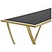 Consolle Ring Con Anelli In Ferro Oro E Piano Vetro Nero 120x40x79 Cm - Foto miniatura 6
