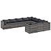 Set Divano da Giardino 10 pz con Cuscini Grigio in Polyrattan - Foto miniatura 1