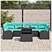 Set Divano da Giardino 8 pz Nero Rattan in Polipropilene - Foto miniatura 7