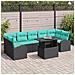 Set Divano da Giardino 8 pz Nero Rattan in Polipropilene - Foto miniatura 8