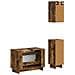Set di armadietti da bagno in 3 pezzi EDE Rovere Fumo - Foto miniatura 10