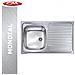 Lavello Per Cucina Con Vasca A Sinistra Monoforo - 80x50 Inox A Magazzino - Foto miniatura 1