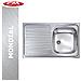Lavello Per Cucina Con Vasca A Sinistra Monoforo - 80x50 Inox A Magazzino - Foto miniatura 3