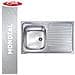 Lavello Per Cucina Con Vasca A Sinistra Monoforo - 80x50 Inox A Magazzino - Foto miniatura 5