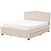 Letto Con Contenitore In Tessuto Beige 160x200cm Montpellier - Foto miniatura 9
