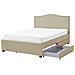Letto Con Contenitore In Tessuto Beige 160x200cm Montpellier - Foto miniatura 5