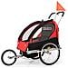 Rimorchio Da Bici Per Bambini E Passeggino 2 In 1 Nero E Rosso - Foto miniatura 1