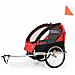Rimorchio Da Bici Per Bambini E Passeggino 2 In 1 Nero E Rosso - Foto miniatura 3