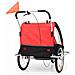 Rimorchio Da Bici Per Bambini E Passeggino 2 In 1 Nero E Rosso - Foto miniatura 4